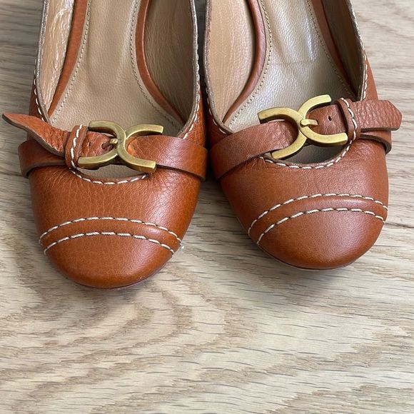 CHLOE cognac wedge pumps - Picture 6 of 6
